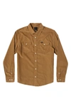 Rvca Freeman Button-up Corduroy Shirt In Camel
