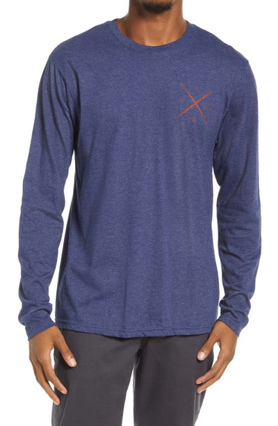 The Normal Brand Mountain Bear Long Sleeve Graphic Tee In Navy