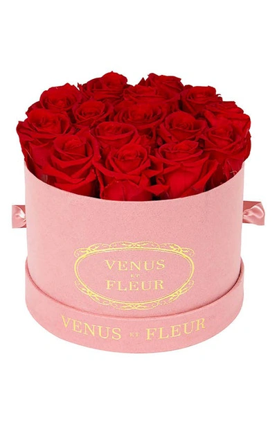 Venus Et Fleur Classic Small Round Eternity Roses In Red