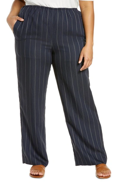 Vince Stripe Wide Leg Pants In Coastal/ Chiffon