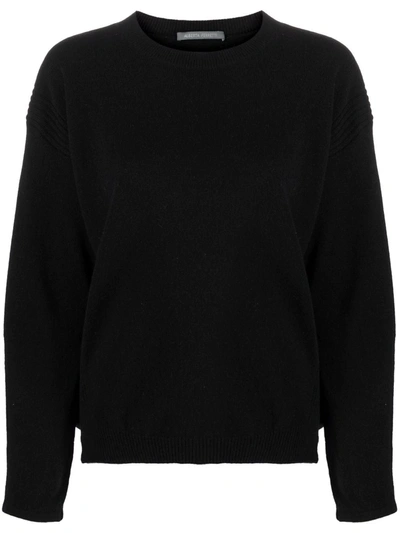 Alberta Ferretti Balloon-sleeve Plain Ribbed Sweater In Black