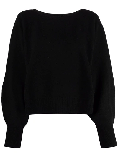 Alberta Ferretti Long Puff Sleeves Sweater In Black