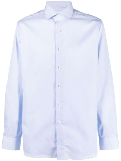 Xacus Long-sleeve Cotton Shirt In Blue