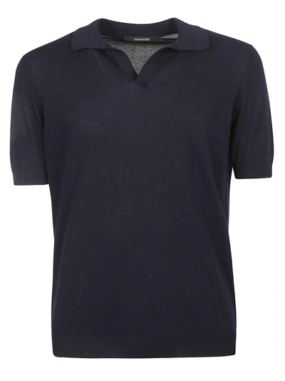 Tagliatore Keith Silk Polo Shirt In Blue