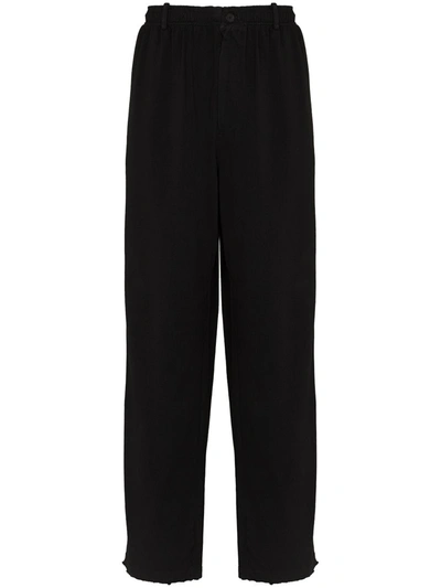 Balenciaga Black Viscose Wide Pants With Elastic Waist