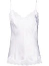 Gold Hawk Lace Trim Camisole Vest In Bright White Bright