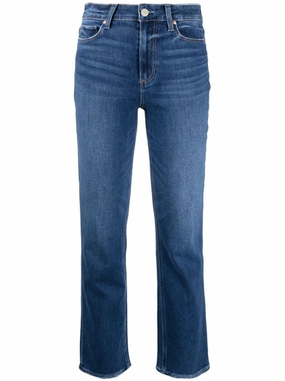 Paige Mid-rise Cropped Jeans In Blau