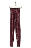Commando High Waist Sequin Leggings In Wine