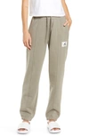 Jordan Essentials Pintuck Fleece Sweatpants In Light Army,heather,saturn Gold