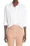 St John Cotton Poplin Button-up Shirt In White