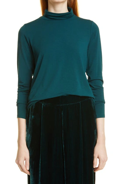 Eileen Fisher Turtleneck Top In Deep Agean