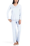 Hanro Knit Pajamas In Celestrial Blue Mele