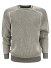 SEASE DINGHY - RIBBED CASHMERE REVERSIBLE CREW NECK SWEATER,KR032 XG006 X33