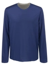 Sease Round Reve - Wool And Cotton Double Faced Sweater In Bluette