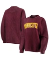 Pressbox Women's Maroon Minnesota Golden Gophers Comfy Cord Vintage-like Wash Basic Arch Pullover Sweatshirt In Maroon
