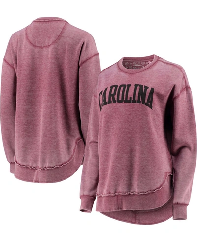 Pressbox Women's Garnet South Carolina Gamecocks Vintage-like Wash Pullover Sweatshirt