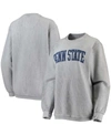 Pressbox Women's Gray Penn State Nittany Lions Comfy Cord Vintage-like Wash Basic Arch Pullover Sweatshirt In Gray