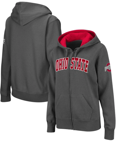 Colosseum Women's Charcoal Ohio State Buckeyes Arched Name Full-zip Hoodie