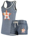 CONCEPTS SPORT WOMEN'S NAVY HOUSTON ASTROS LOYALTY TANK TOP AND SHORTS SLEEP SET