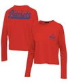 JUNK FOOD WOMEN'S RED NEW ENGLAND PATRIOTS POCKET THERMAL LONG SLEEVE T-SHIRT