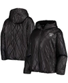 Msx By Michael Strahan Women's Black Las Vegas Raiders Charlotte Full-zip Hoodie Puffer Jacket In Black