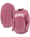 Pressbox Women's Crimson Alabama Crimson Tide Vintage-like Wash Pullover Sweatshirt In Cardinal