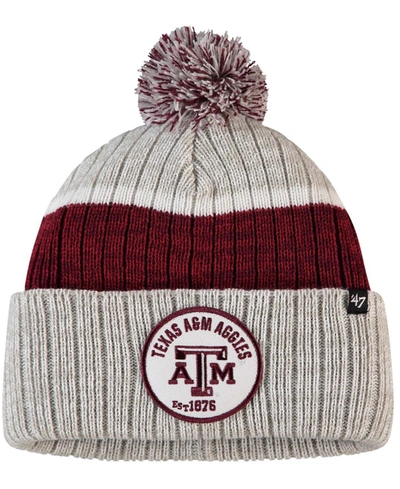 47 Brand Men's Gray Texas A M Aggies Holcomb Cuffed Knit Hat With Pom