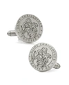 Ox & Bull Trading Co. Men's St. Christopher Amulet Cufflinks In Silver-tone