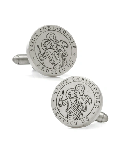 Ox & Bull Trading Co. Men's St. Christopher Amulet Cufflinks In Silver-tone