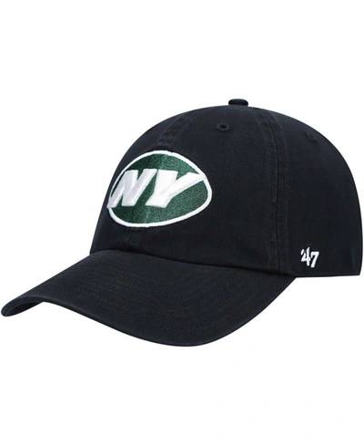 47 Brand Men's Black New York Jets Clean Up Alternate Adjustable Hat