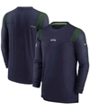 Nike Men's College Navy Seattle Seahawks Sideline Player Uv Performance Long Sleeve T-shirt In College Navy
