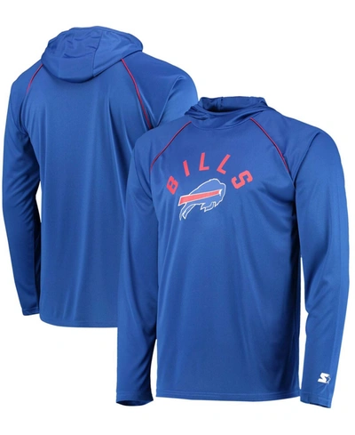 Starter Men's Royal Buffalo Bills Raglan Long Sleeve Hoodie T-shirt