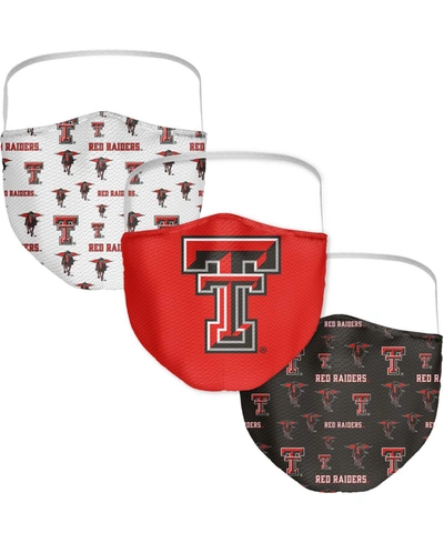 Fanatics Multi Adult Texas Tech Red Raiders All Over Logo Face Covering 3-pack