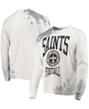 JUNK FOOD MEN'S WHITE NEW ORLEANS SAINTS TIE-DYE LONG SLEEVE T-SHIRT