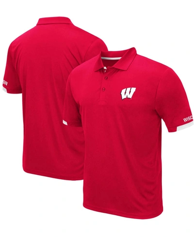 Colosseum Men's Red Wisconsin Badgers Logo Santry Polo Shirt