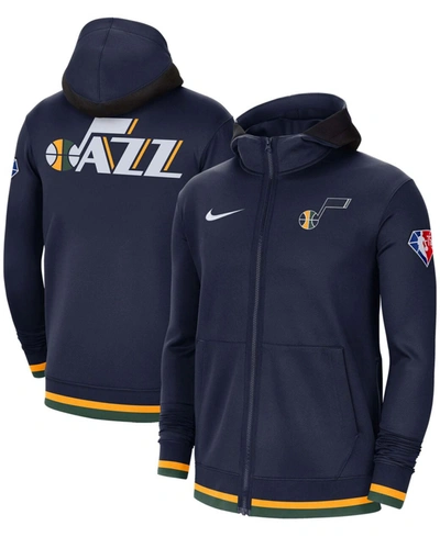 Nike Men's Navy Utah Jazz 75th Anniversary Performance Showtime Hoodie Full-zip Jacket