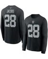 Nike Men's Josh Jacobs Black Las Vegas Raiders Player Name And Number Long Sleeve T-shirt In Black