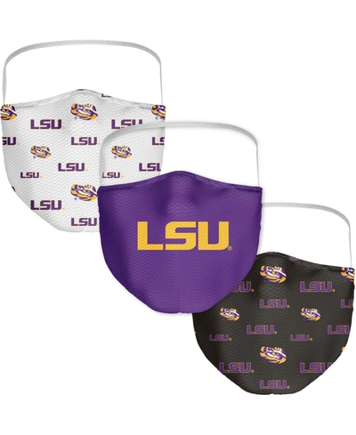 Fanatics Multi Adult Lsu Tigers All Over Logo Face Covering 3-pack