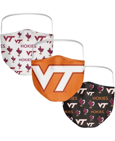 Fanatics Multi Adult Virginia Tech Hokies All Over Logo Face Covering 3-pack