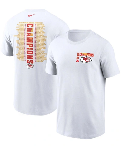 Nike Men's White Kansas City Chiefs 2020 Afc Champions Roster T-shirt ...