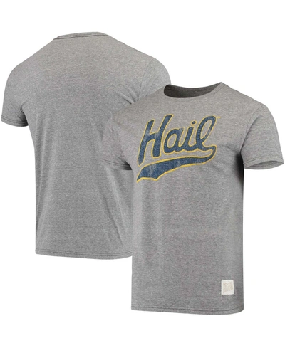 Retro Brand Men's Heather Gray Michigan Wolverines Vintage-inspired Hail Tri-blend T-shirt