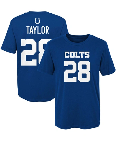 Outerstuff Kids' Youth Boys Jonathan Taylor Royal Indianapolis Colts Mainliner Player Name Number T-shirt In Royal Blue