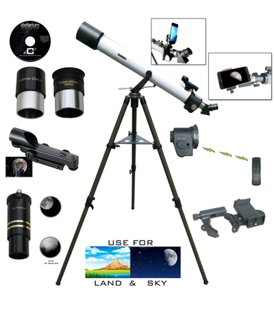 Cassini 800mm X 72mm Electronic Focus Telescope And Smartphone Adapter In White