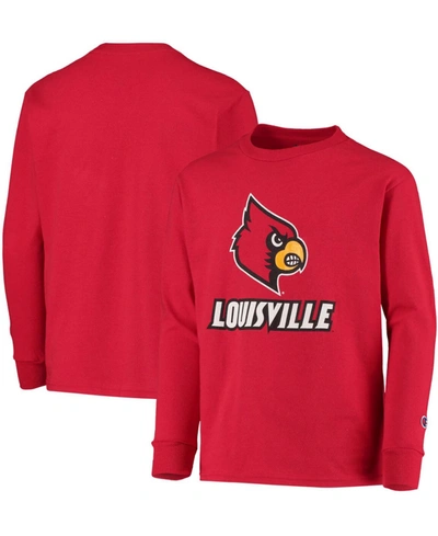 Champion Youth Red Louisville Cardinals Lockup Long Sleeve T-shirt