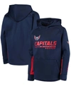 Fanatics Youth Navy Columbus Blue Jackets Authentic Pro Raglan Pullover Hoodie In Navy