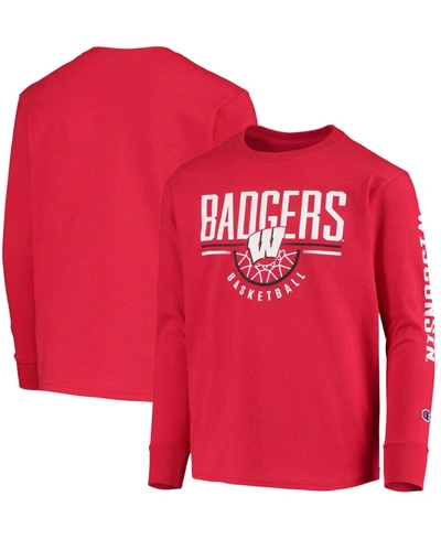 Champion Youth Red Wisconsin Badgers Basketball Long Sleeve T-shirt