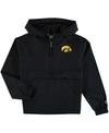 Champion Youth Navy Michigan Wolverines Pack And Go Quarter-zip Windbreaker Jacket In Black