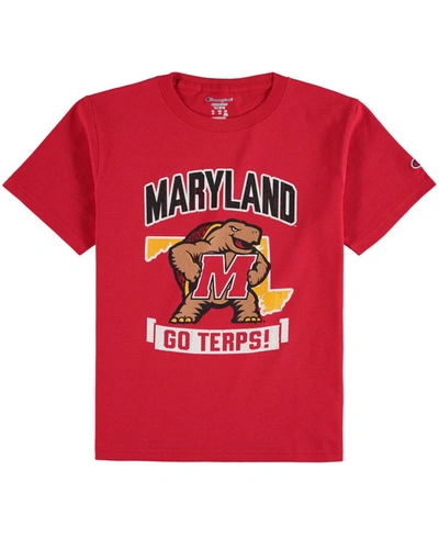 Champion Youth Red Maryland Terrapins Strong Mascot T-shirt