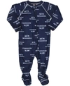 OUTERSTUFF SEATTLE SEAHAWKS INFANT PIPED RAGLAN FULL ZIP COVERALL