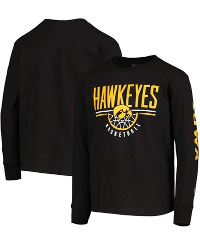 Champion Youth Black Iowa Hawkeyes Basketball Long Sleeve T-shirt